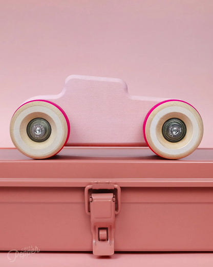 Chill Pepper Chunkies No. 04 – Wooden Toy Car "The Hot Rod" (Perfectly Pink)