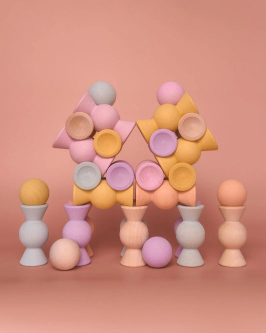 Chill Pepper Sweets – Wooden Stacking Game "Peachy Pastels" (33 pcs)