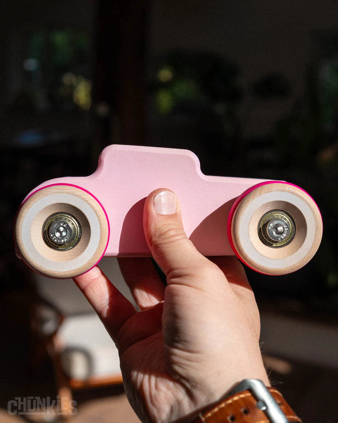 Chill Pepper Chunkies No. 04 – Wooden Toy Car "The Hot Rod" (Perfectly Pink)