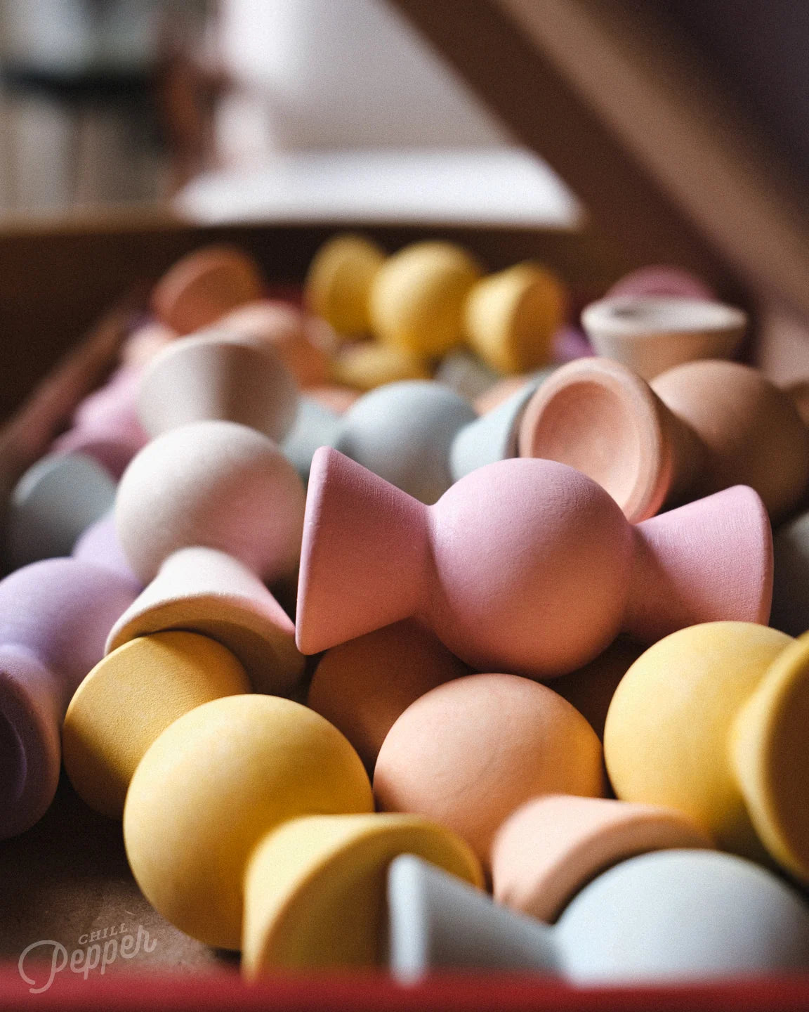 Chill Pepper Sweets – Wooden Stacking Game "Peachy Pastels" (33 pcs)